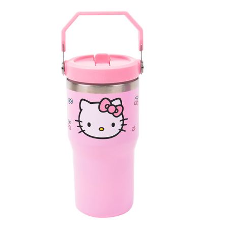 כוס תרמית עם ידית אחיזה 550 מ''ל - הלו קיטי