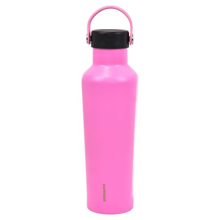 בקבוק נירוסטה דופן כפולה פקק פלסטיק וידית אחיזה 500 מל - ורוד