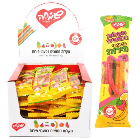 ממתק ליקריץ מקלות חמוצים 20 גרם צבעוני בטעמי פירות