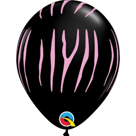 בלון Q5 שחור עם פסים ורודים 100 יח