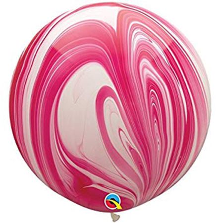 בלון Q30 שיש אדום לבן - 2 יח בשקית (מחיר ליח)