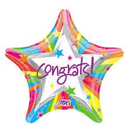 בלון מיילר 18-אנגלית Congrats כוכב צבעי
