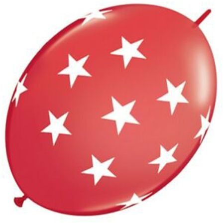 בלון Q12 לינק אדום-כוכבים גדולים- 50 יח