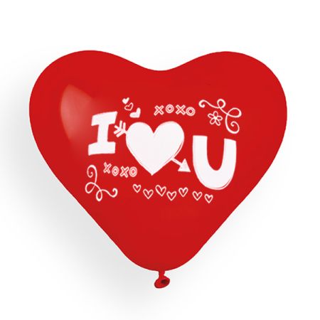 בלון CR17 מודפס ILY אדום 045 50 יח