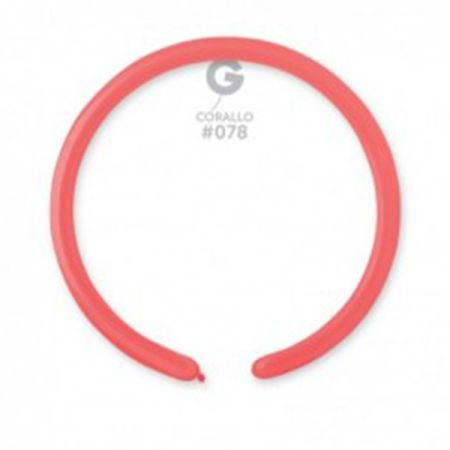 בלון נקניק D2 פסטל קורל 78 100יח