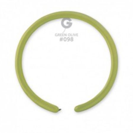 בלון נקניק D2 פסטל ירוק זית 98 100יח