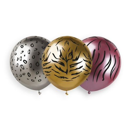 בלון GBS150 מבריק ורוד זהב כסף מודפס ג'ונגל-25 יח