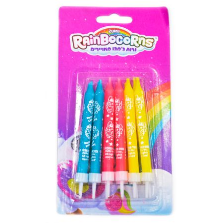 נרות ג'מבו מאויירים - ריינבוקורן