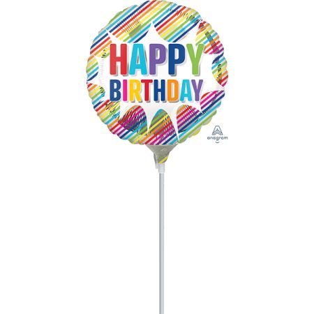 בלון על מקל 9- HB פסים צבעוניים