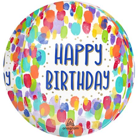 בלון מיילר 15 תלת מיימד  Painterly Dots Birthday Orbz ORBZ