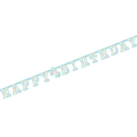 באנר שרשרת אותיות 1.6מ HB בהטבעת זהב-חד קרן פסטל