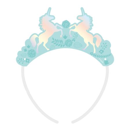 כתר פסטל מתחלף עם הטבעה 4 יח - חד קרן