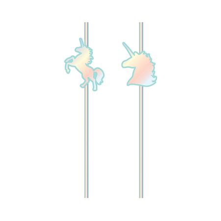 קש חד קרן צבעים מתחלפים 197 ממ-6 יח עם הטבעה