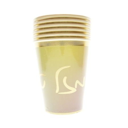כוסות נייר 9OZ 6יח-מזל טוב צבעוני