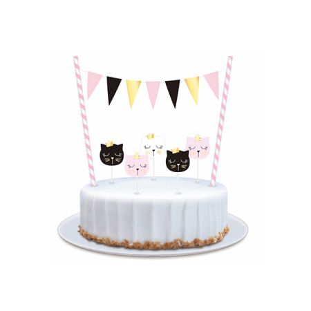 ערכת קישוט לעוגה-חתול זהב