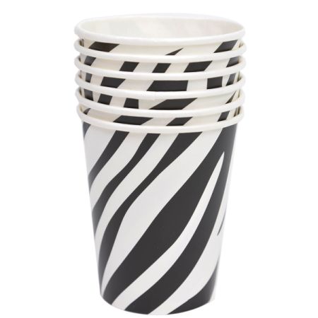 כוסות נייר 6יח-ספארי זברה