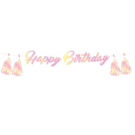 באנר שרשרת אותיות HB וטאסלים-כסוף מתחלף