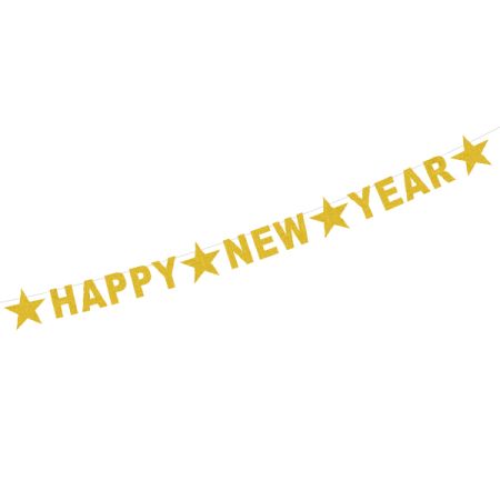 באנר אותיות HNY שנה חדשה - זהב