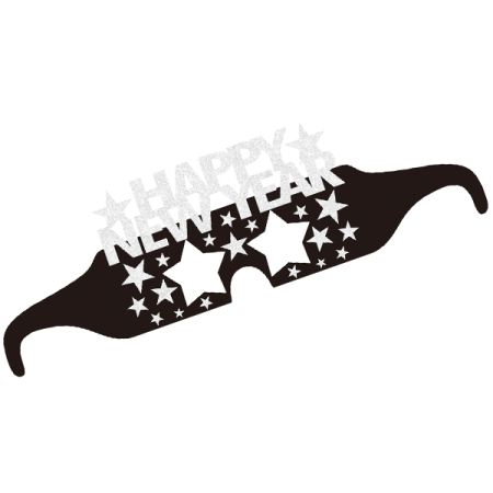 משקפיים נייר HNY שנה חדשה כסף 6 יח