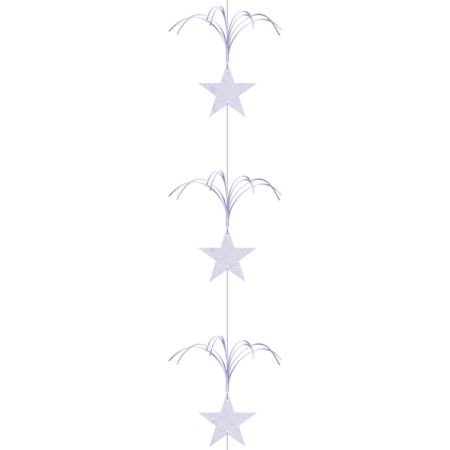 קישוט לתליה כוכבים HNY שנה חדשה - כסף