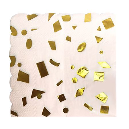 מפיות נייר 33X33 סמ 2 שכ 16 יח - ורוד עם שבבי זהב