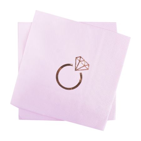 מפיות נייר 33X33 סמ 2 שכ 16 יח-לילך עם הטבעת רוז גולד