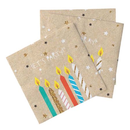 מפיות נייר 2 שכ 33X33 סמ 20 יח - יום הולדת קראפט