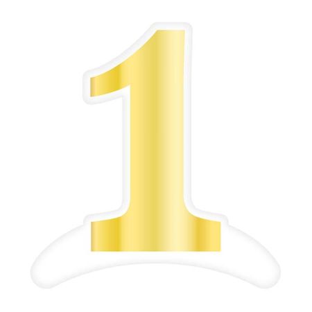 קשת לשיער- מספר 1 בצבע זהב- 6 יח