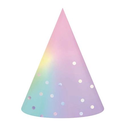 כובע מסיבה צבעי פסטל עם הטבעת כוכבים- 6 יח