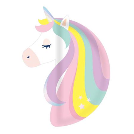 צלחות נייר צורניות- חד קרן 6 יח