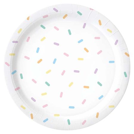 צלחות נייר 23 סמ 6 יח' עגולות - קונפטי סוכריות